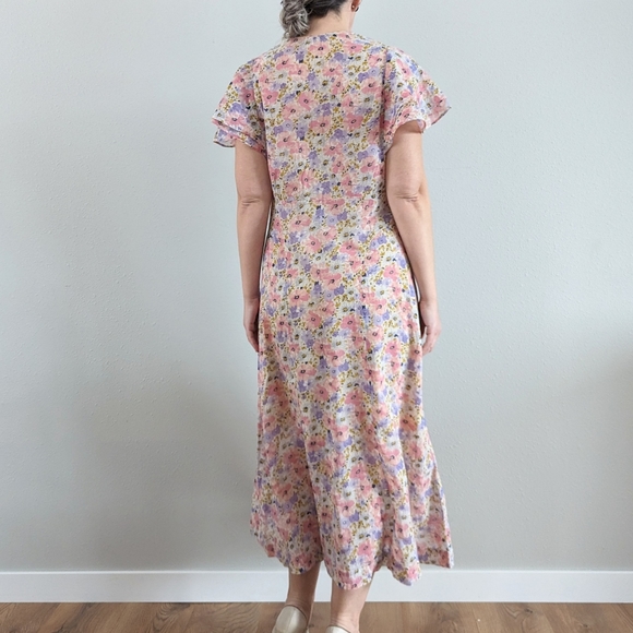 1930's FLORAL DRESS cotton voile 30's S - Picture 11 of 12